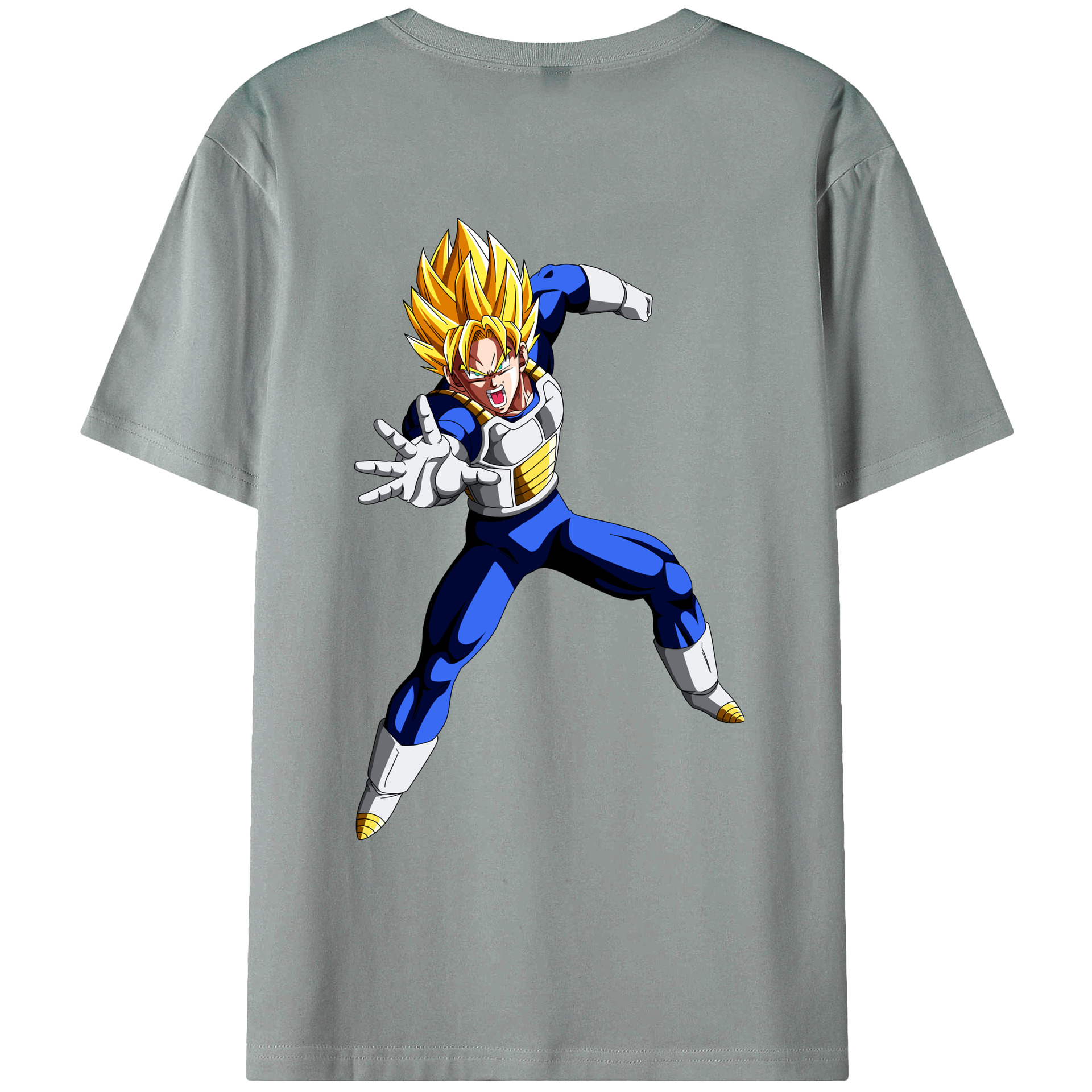（画像用） ドラゴンボール ベジータ四世（Bejīta Yonsei）DRAGON BALL Vegeta IV 綿100％ メンズ半袖Tシャツ（バックプリント） 通気性